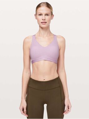 Lululemon Up For It Bra 34C | Light Purple Crossback Wire Free Medium Support